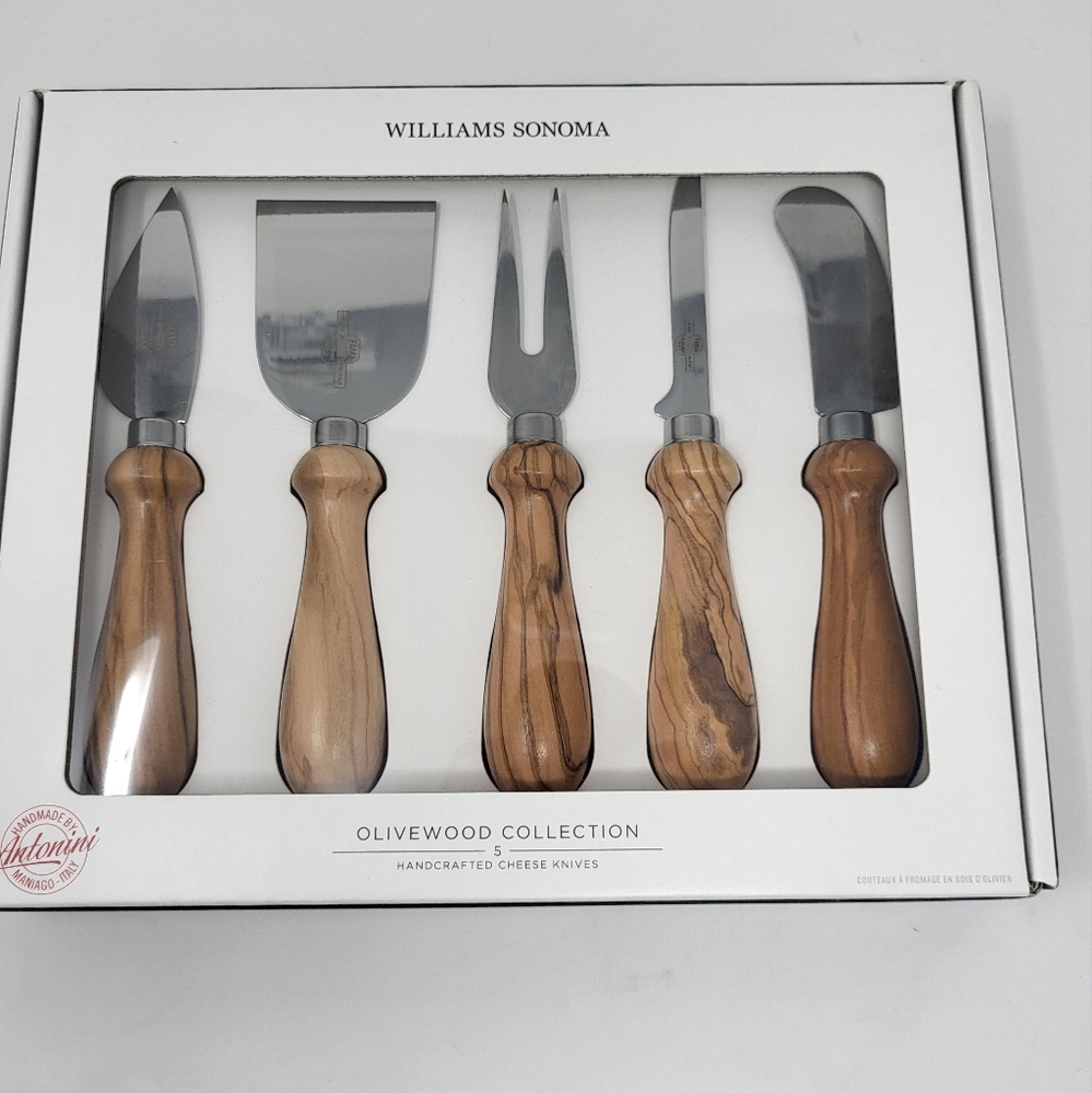 Williams Sonoma Olivewood 5-piece Cheese Knife Set‎ Entertaining Made In Italy